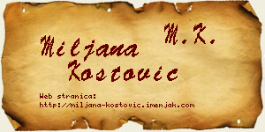 Miljana Kostović vizit kartica